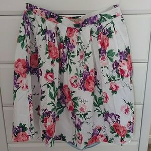 Pleated floral skirt, vintage inspired
